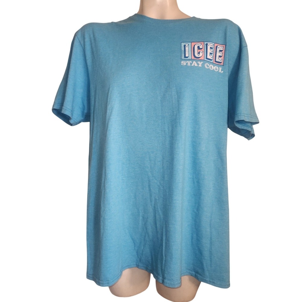 ICEE Stay Cool Polar Bear Graphic T-Shirt Blue Heather Large JCP3671